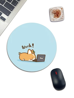 Bks Dog Pattern Round Mouse Pad, Desk Mouse Pad Bks Dog Pattern Round Mouse Pad, Desk Mouse Pad
