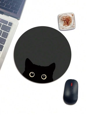 Bks Round Mouse Pad 20x20cm Cat Eye Black Pattern Colorful Rubber Surface Compatible with Computer Mouse Bks Round Mouse Pad 20x20cm Cat Eye Black Pattern Colorful Rubber Surface Compatible with Computer Mouse