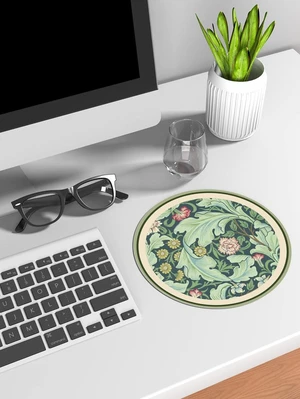 Bks Flower Print PU Leather Mouse Pad One Size Multicolor Non-Slip Gaming Surface pc Bks Flower Print PU Leather Mouse Pad One Size Multicolor Non-Slip Gaming Surface pc