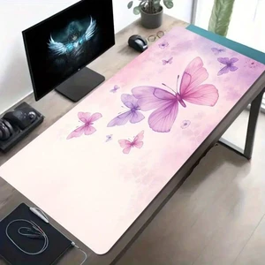 Bks 60cm*35cm*3mm Large Gaming Mouse Pad Oversized Desk Mat Non-Slip Rubber Base Pink Purple Butterfly Design Bks 60cm*35cm*3mm Large Gaming Mouse Pad Oversized Desk Mat Non-Slip Rubber Base Pink Purple Butterfly Design