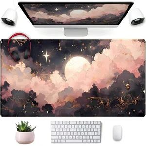 Bks Pink Black Clouds Desk Mat XXL Large Extended Gaming Mouse Pad Celestial Mousepad With Stitched Edges, Office Desktop Decor Desk Pad Computer Mat, Laptop Keyboard And Mouse Mat Bks Pink Black Clouds Desk Mat XXL Large Extended Gaming Mouse Pad Celestial Mousepad With Stitched Edges, Office Desktop Decor Desk Pad Computer Mat, Laptop Keyboard And Mouse Mat