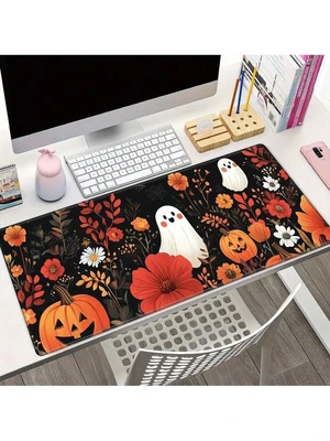 Bks Halloween Large Mouse Pad 80x30cm Non-Slip Rubber Gaming Desk Mat with Flowers Pumpkins Bks Halloween Large Mouse Pad 80x30cm Non-Slip Rubber Gaming Desk Mat with Flowers Pumpkins