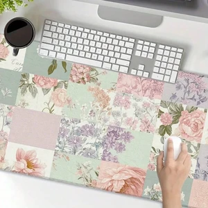 Bks Pastel Pink & Mint Green Large Floral Desk Mat 60x35cm Non-Slip Rubber Base Soft Mouse Pad Keyboard Tray Cover For Office Bks Pastel Pink & Mint Green Large Floral Desk Mat 60x35cm Non-Slip Rubber Base Soft Mouse Pad Keyboard Tray Cover For Office