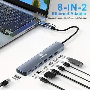 USB 3.0 Type C Adapter Docking Station USB 2.0 Port TF SD Card Reader Audio Output Multi-Interface Splitter for MacBook Pro Computer USB 3.0 Type C Adapter Docking Station USB 2.0 Port TF SD Card Reader Audio Output Multi-Interface Splitter for MacBook Pro Computer
