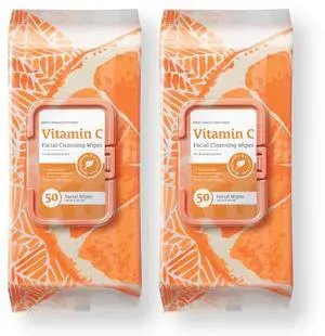 Makeup Cleansing Wipes - Gentle and Effective Face Wipes, 1 Count (Pack of 2), Vitamin C Makeup Cleansing Wipes - Gentle and Effective Face Wipes, 1 Count (Pack of 2), Vitamin C