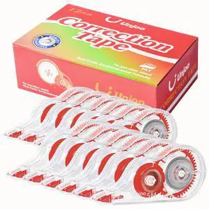 White Correction Tape, For school, Office (12pack, 5M/196"x0.2", Red) White Correction Tape, For school, Office (12pack, 5M/196"x0.2", Red)