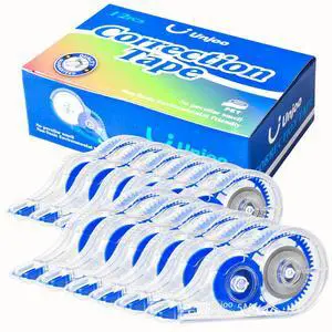 White Correction Tape, For school, Office, 12pack, 5M/196"x0.2",Blue White Correction Tape, For school, Office, 12pack, 5M/196"x0.2",Blue