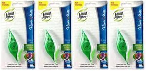 Paper Mate 660415 Liquid Paper DryLine Grip Correction Tape Dispenser, Pack of 4; Transparent Green Body; 1/5 inches Wide x 27.8 feet Long White Tape; Applies Dry, Rewrite Instantly; Swivel Tip Paper Mate 660415 Liquid Paper DryLine Grip Correction Tape Dispenser, Pack of 4; Transparent Green Body; 1/5 inches Wide x 27.8 feet Long White Tape; Applies Dry, Rewrite Instantly; Swivel Tip