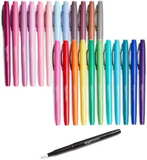 Felt Tip Marker Pens, Assorted Colors, No-Fray Felt Tip, Smear-Proof, for Writing, Drawing, Journaling and Note Taking, 24-Pack Felt Tip Marker Pens, Assorted Colors, No-Fray Felt Tip, Smear-Proof, for Writing, Drawing, Journaling and Note Taking, 24-Pack