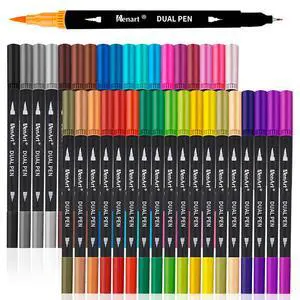 36 Dual Brush Markers for Adult Coloring Books - Fine & Brush Double Pens for Journaling, Calligraphy, Drawing, Art + Craft Supplies for Gifts Trendy Stuff 36 Dual Brush Markers for Adult Coloring Books - Fine & Brush Double Pens for Journaling, Calligraphy, Drawing, Art + Craft Supplies for Gifts Trendy Stuff