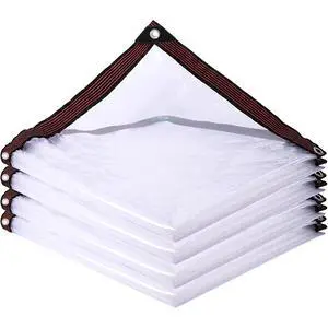 Cenhadam Clear Tarp with Grommets 4x6 ft,10 Mil Waterproof Vinyl Cenhadam Clear Tarp with Grommets 4x6 ft,10 Mil Waterproof Vinyl