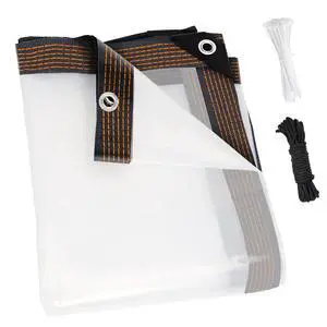 ZYP 4x6ft Heavy Duty Clear Waterproof Tarps Outdoor Garden Rainproof Covering,Clear Vinyl Tarp with Grommets,Transparent Waterproof Tarpaulin for Covering Henhouse Porch Canopy Plant Camping ZYP 4x6ft Heavy Duty Clear Waterproof Tarps Outdoor Garden Rainproof Covering,Clear Vinyl Tarp with Grommets,Transparent Waterproof Tarpaulin for Covering Henhouse Porch Canopy Plant Camping