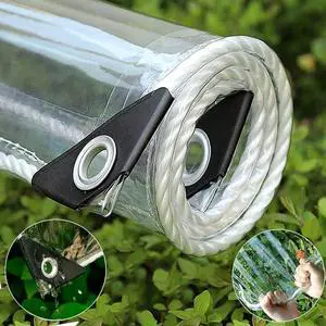 Clear Tarp 3x6ft, Clear Tarps with Grommets, 14 MiL Heavy Duty Waterproof with Reinforced Edge for Plant Greenhouse, Balcony, Garden, Pet Hutch, Roof. Clear Tarp 3x6ft, Clear Tarps with Grommets, 14 MiL Heavy Duty Waterproof with Reinforced Edge for Plant Greenhouse, Balcony, Garden, Pet Hutch, Roof.