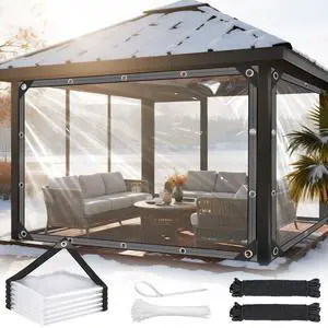 Clear Tarps Heavy Duty Waterproof, 14 Mil Clear Plastic Tarp with Grommets Clear Tarps Heavy Duty Waterproof, 14 Mil Clear Plastic Tarp with Grommets