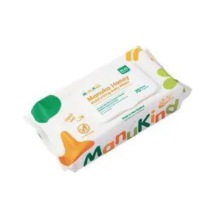 ManuKind Manuka Honey Infused Baby Wipes, Ultra Gentle, 100% Bamboo Fiber, Soft Comfort for Sensitive Skin, Dermatologist Tested, Made in New Zealand, 70 Count ManuKind Manuka Honey Infused Baby Wipes, Ultra Gentle, 100% Bamboo Fiber, Soft Comfort for Sensitive Skin, Dermatologist Tested, Made in New Zealand, 70 Count