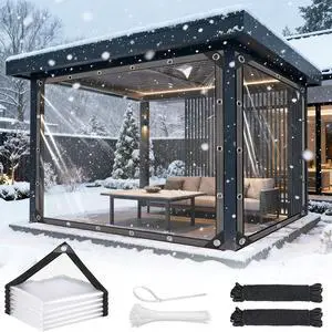 Clear Tarps Heavy Duty Waterproof - 4x6ft Clear Tarps with Grommets - 14mil Thickened Transparent Plastic Vinyl Tarp for Patio Porches Greenhouse Chicken Coop Cover, with Fixed Accessories Clear Tarps Heavy Duty Waterproof - 4x6ft Clear Tarps with Grommets - 14mil Thickened Transparent Plastic Vinyl Tarp for Patio Porches Greenhouse Chicken Coop Cover, with Fixed Accessories