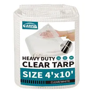 TARPAL 4'x10' Clear White Tarp Heavy Duty Waterproof 12mil with Grommets or Zip Ties for Small Greenhouse for Outdoors Garden,Farm,Chicken Coops TARPAL 4'x10' Clear White Tarp Heavy Duty Waterproof 12mil with Grommets or Zip Ties for Small Greenhouse for Outdoors Garden,Farm,Chicken Coops