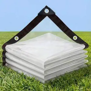 Clear Heavy Duty Waterproof Tarp 8x12ft -10 Mil Thick Vinyl Clear Heavy Duty Waterproof Tarp 8x12ft -10 Mil Thick Vinyl