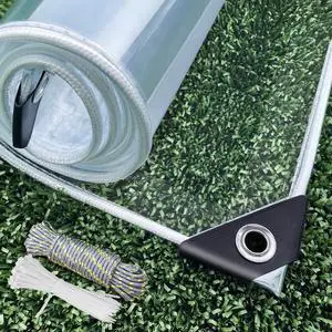 Dulepax Clear Tarp Heavy Duty with Grommets 3x6 FT Waterproof PVC Tarpaulin 14 Mil for Patio Enclosure, Greenhouse Cover, Porch Roof Dulepax Clear Tarp Heavy Duty with Grommets 3x6 FT Waterproof PVC Tarpaulin 14 Mil for Patio Enclosure, Greenhouse Cover, Porch Roof