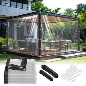 HZMGPCM Premium Clear Vinyl Tarp 4x6 ft Tearproof Heavy Duty Clear Tarp with Rustproof Grommets Windproof Design(14 Mil) Reinforced Edges for Patio Outdoor Porch Greenhouse Chicken Coop Garden HZMGPCM Premium Clear Vinyl Tarp 4x6 ft Tearproof Heavy Duty Clear Tarp with Rustproof Grommets Windproof Design(14 Mil) Reinforced Edges for Patio Outdoor Porch Greenhouse Chicken Coop Garden