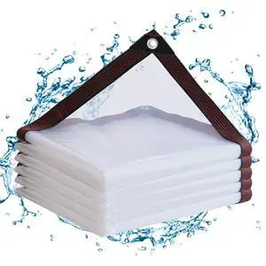 Welacymet Clear Tarp Heavy Duty Waterproof,90% Transparent with Grommets Welacymet Clear Tarp Heavy Duty Waterproof,90% Transparent with Grommets