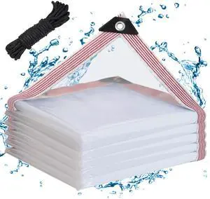 Clear Waterproof Tarp Heavy Duty 4x6ft,90% Transparent Vinyl Plastic Clear Waterproof Tarp Heavy Duty 4x6ft,90% Transparent Vinyl Plastic