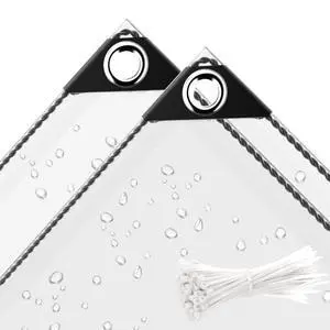 3 x 6 ft Clear Waterproof Tarp, PVC 11.8 Mil Tarpaulin with Grommets and Cable Tie, Duty Heavy Tear Resistant Cover for Camping, Plants Greenhouse, Cars, Patio and Pavilion 3 x 6 ft Clear Waterproof Tarp, PVC 11.8 Mil Tarpaulin with Grommets and Cable Tie, Duty Heavy Tear Resistant Cover for Camping, Plants Greenhouse, Cars, Patio and Pavilion