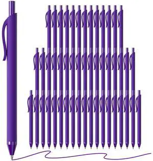 InkSlick 50 Pack Purple Ink Pens - Bulk Pens, 1.0MM Medium Point Ballpoint Pens, Smooth Writing No Bleed Retractable Ball Point Pen (Purple) InkSlick 50 Pack Purple Ink Pens - Bulk Pens, 1.0MM Medium Point Ballpoint Pens, Smooth Writing No Bleed Retractable Ball Point Pen (Purple)