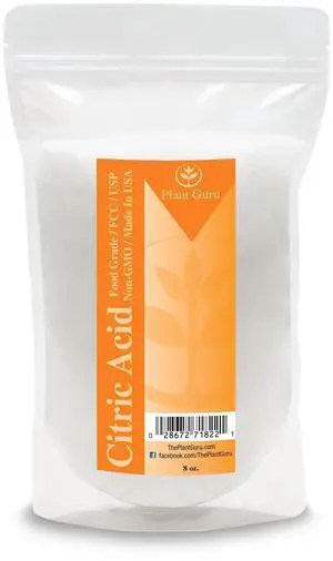 Citric Acid Powder 8 oz. 100% Pure Food Grade, Kosher, Non-GMO, for Cooking, Baking, Cleaning, Bath Bomb and Soap Making. Citric Acid Powder 8 oz. 100% Pure Food Grade, Kosher, Non-GMO, for Cooking, Baking, Cleaning, Bath Bomb and Soap Making.