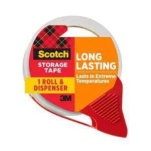 Scotch Long Lasting Storage Shipping Packaging Tape, 1.88" x 38.2 yd, 1 Roll with Dispenser (3650S-RD-ESF) Scotch Long Lasting Storage Shipping Packaging Tape, 1.88" x 38.2 yd, 1 Roll with Dispenser (3650S-RD-ESF)