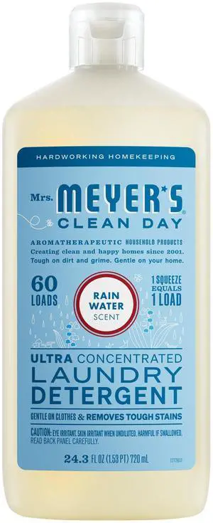 MRS. MEYER'S CLEAN DAY Ultra Concentrated Laundry Detergent, Rain Water Scent, 24.3 fl oz MRS. MEYER'S CLEAN DAY Ultra Concentrated Laundry Detergent, Rain Water Scent, 24.3 fl oz