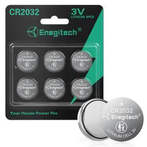Enegitech CR2032 Lithium Coin Batteries Button 2032 3V Recommended for Use in Key Fobs, Watches, Door sensors, Calculators, Remote Controls, Thermometers, Key Finder GPS Compatible (6-Pack) Enegitech CR2032 Lithium Coin Batteries Button 2032 3V Recommended for Use in Key Fobs, Watches, Door sensors, Calculators, Remote Controls, Thermometers, Key Finder GPS Compatible (6-Pack)