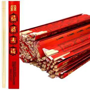 52USA Disposable Bamboo Chopsticks (100 Sets) - 9'' Long, UV Treated, Individually Wrapped Japanese and Chinese Wooden Chopsticks Bulk 52USA Disposable Bamboo Chopsticks (100 Sets) - 9'' Long, UV Treated, Individually Wrapped Japanese and Chinese Wooden Chopsticks Bulk