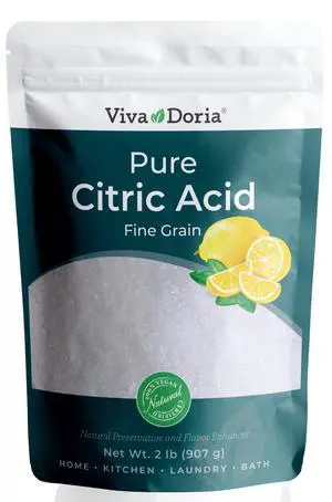 Viva Doria 100% Pure Citric Acid, Food Grade, Fine Grain, 2 lb (907 g) Viva Doria 100% Pure Citric Acid, Food Grade, Fine Grain, 2 lb (907 g)