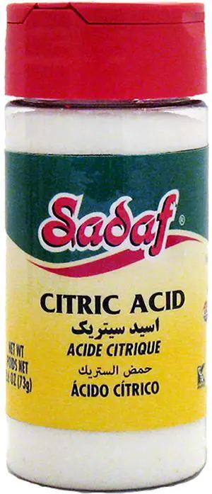 Sadaf Citric Acid Food Grade - Citric Acid Granulated for Cooking and Baking - 100% Pure Citric Acid - Salt Substitute - Kosher - PET Bottle with Shaker Top - 2.6 oz Sadaf Citric Acid Food Grade - Citric Acid Granulated for Cooking and Baking - 100% Pure Citric Acid - Salt Substitute - Kosher - PET Bottle with Shaker Top - 2.6 oz