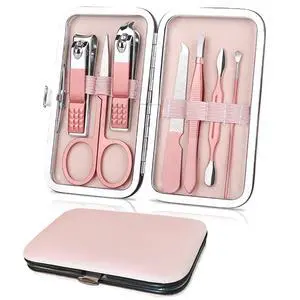 Premium Manicure Set, 7 in 1 Professional Nail Clippers Scissors Pedicure Kit, Stainless Steel Cuticle Nail Care Tools with Luxurious Travel Case, Portable Manicure Grooming Kit Gift for Women Premium Manicure Set, 7 in 1 Professional Nail Clippers Scissors Pedicure Kit, Stainless Steel Cuticle Nail Care Tools with Luxurious Travel Case, Portable Manicure Grooming Kit Gift for Women