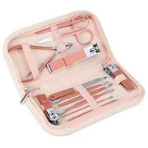 Nail Clippers & Beauty Tool Portable Set, Rose Gold Manicure Set, 12 in 1. Nail Clippers & Beauty Tool Portable Set, Rose Gold Manicure Set, 12 in 1.