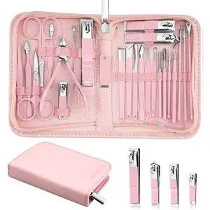 26-Piece Manicure Set for Women, Pink At-Home Nail Care Kit 26-Piece Manicure Set for Women, Pink At-Home Nail Care Kit