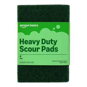 Heavy Duty Scour Pads, Dish Scrubber for Kitchen + Outdoor, 4 Count, Pack of 1 Heavy Duty Scour Pads, Dish Scrubber for Kitchen + Outdoor, 4 Count, Pack of 1