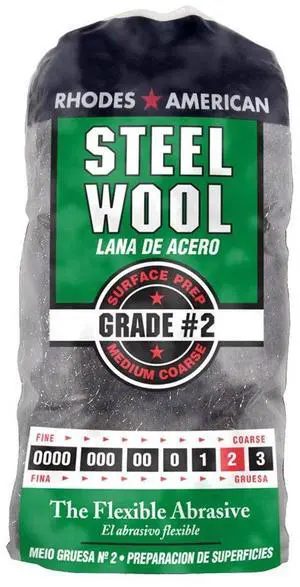 Steel Wool, 12 pad, Medium Coarse Grade #2, Rhodes American, Surface Preparation Steel Wool, 12 pad, Medium Coarse Grade #2, Rhodes American, Surface Preparation