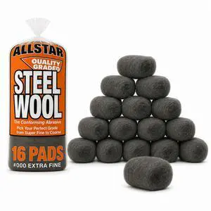 000 Extra Fine Steel Wool Pads (16 Pack) Ultra-Fine Scratch-Free Surface Prep, Waterless Window Cleaning, Polishing, Finishing & Woodworking Abrasive 000 Extra Fine Steel Wool Pads (16 Pack) Ultra-Fine Scratch-Free Surface Prep, Waterless Window Cleaning, Polishing, Finishing & Woodworking Abrasive