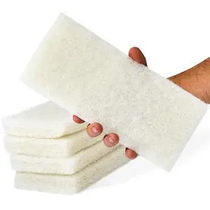 Non-Scratch, Super Long-Lasting Scrubbing Pad 5 pk, 10x4.5in. Best Reusable Multipurpose Scouring Sponge for Home Surfaces. Perfect Pro Grade Multi-Surface Scrubber Pads for Light-Duty Indoor Cleaning Non-Scratch, Super Long-Lasting Scrubbing Pad 5 pk, 10x4.5in. Best Reusable Multipurpose Scouring Sponge for Home Surfaces. Perfect Pro Grade Multi-Surface Scrubber Pads for Light-Duty Indoor Cleaning