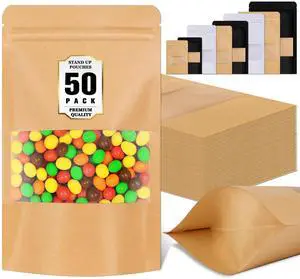 50 Pcs Smell Proof Bag 4x6in, Resealable Bags for Small Business, Sealable Treat Bags, Reusable Frosted Clear Window Stand Up Pouches, Packaging for Snack, Food, Candy, Spice, Nuts, Product 50 Pcs Smell Proof Bag 4x6in, Resealable Bags for Small Business, Sealable Treat Bags, Reusable Frosted Clear Window Stand Up Pouches, Packaging for Snack, Food, Candy, Spice, Nuts, Product