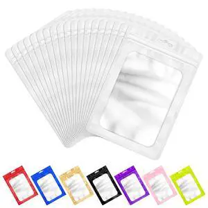 100 PCS Resealable Mylar Bags with Frosted Clear Window Bags Packaging Bag Foil Pouch Zipper Bag for Food Self Sealing Storage Supplies (3.14x5.11, White) 100 PCS Resealable Mylar Bags with Frosted Clear Window Bags Packaging Bag Foil Pouch Zipper Bag for Food Self Sealing Storage Supplies (3.14x5.11, White)