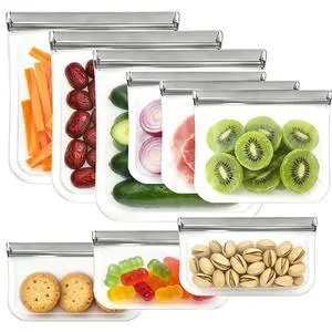 9 Pack Reusable Silicone Food Storage Bags - Freezer & Dishwasher Safe Leakproof Reusable Bags, Freezer Storage Bags Sets - 3 Gallon 3 Snack 3 Sandwich Bags 9 Pack Reusable Silicone Food Storage Bags - Freezer & Dishwasher Safe Leakproof Reusable Bags, Freezer Storage Bags Sets - 3 Gallon 3 Snack 3 Sandwich Bags