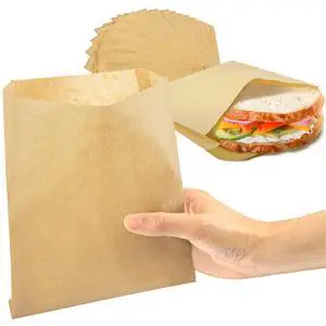 200 Pack Paper Sandwich Bags 7 x 6, Greaseproof Snack Bags, Unbleached Pastry Bag, Recyclable Small Brown Paper Bags, Cookie Sleeves, Food Packing for Bakery, Donuts, Bagels 200 Pack Paper Sandwich Bags 7 x 6, Greaseproof Snack Bags, Unbleached Pastry Bag, Recyclable Small Brown Paper Bags, Cookie Sleeves, Food Packing for Bakery, Donuts, Bagels
