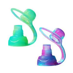 SoftSip Food Pouch Top | Baby Led Weaning | No Spill Flow Control Valve, Protects Childs Mouth, 100% Silicone, BPA Free | 2CT Green Purple Swirl SoftSip Food Pouch Top | Baby Led Weaning | No Spill Flow Control Valve, Protects Childs Mouth, 100% Silicone, BPA Free | 2CT Green Purple Swirl