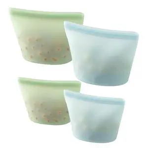 4 Pack Reusable Silicone Food Storage Bags, Leakproof Stand-Up Freezer Bags, Microwave & Dishwasher Safe, for Meal Prep, Snacks, Baby Food 2 Large (34 oz) + 2 Medium (17 oz) 4 Pack Reusable Silicone Food Storage Bags, Leakproof Stand-Up Freezer Bags, Microwave & Dishwasher Safe, for Meal Prep, Snacks, Baby Food 2 Large (34 oz) + 2 Medium (17 oz)