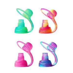 SoftSip Food Pouch Top | Baby Led Weaning | No Spill Flow Control Valve, Protects Childs Mouth, 100% Silicone, BPA Free | Swirl Colors, 4 CT SoftSip Food Pouch Top | Baby Led Weaning | No Spill Flow Control Valve, Protects Childs Mouth, 100% Silicone, BPA Free | Swirl Colors, 4 CT