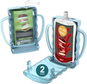 Sip Wiz - Baby Pouch Holder No Squeeze Pouch Food Pouches & Juice Box Holder - Anti-Squeeze Yogurt Pouch Reusable Toddler Essentials 2 Pack Sip Wiz - Baby Pouch Holder No Squeeze Pouch Food Pouches & Juice Box Holder - Anti-Squeeze Yogurt Pouch Reusable Toddler Essentials 2 Pack